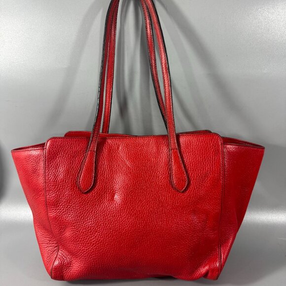 100% Authenitc Gucci Swing Red Leather Tote - Picture 3 of 15
